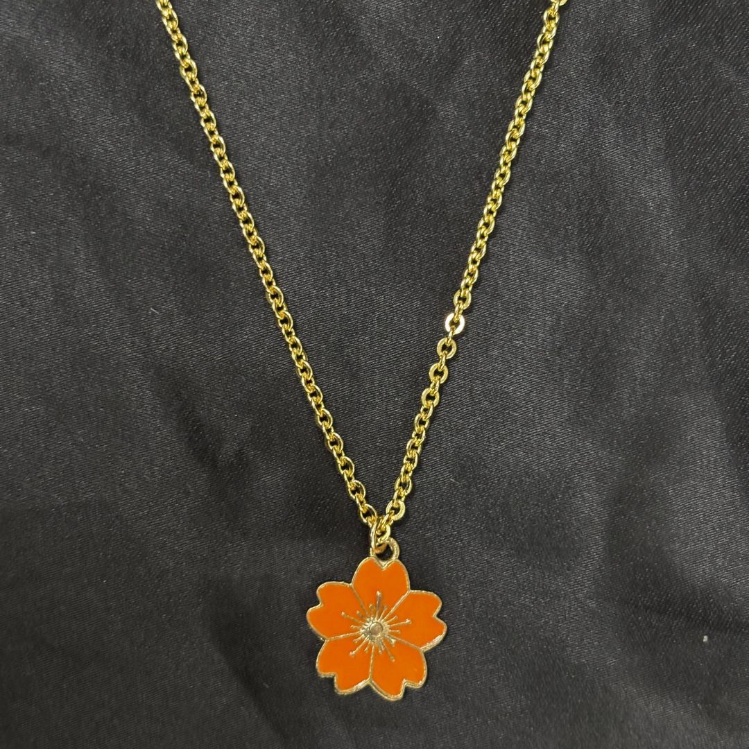 High Quality Gold Plated Sunlit Bloom Enamel Pendant