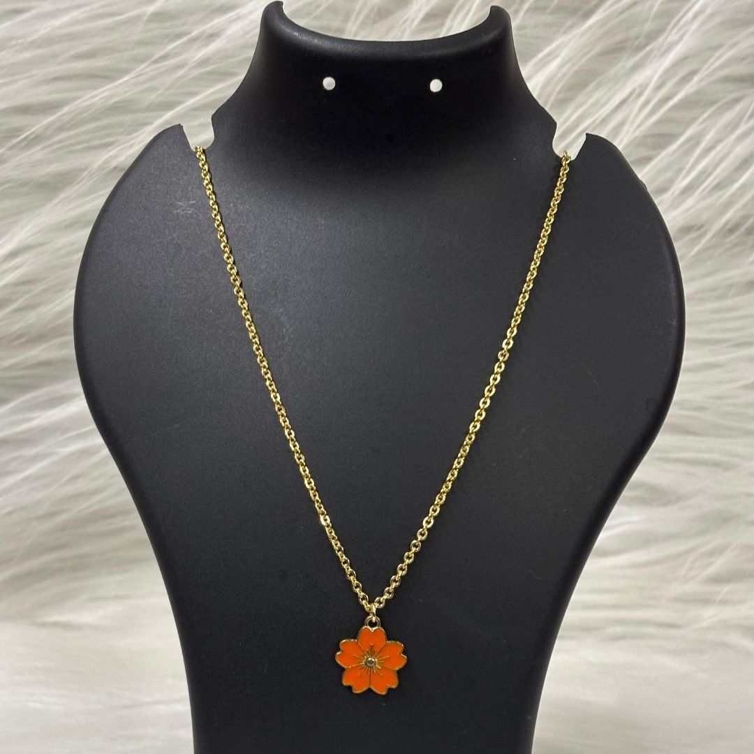 High Quality Gold Plated Sunlit Bloom Enamel Pendant