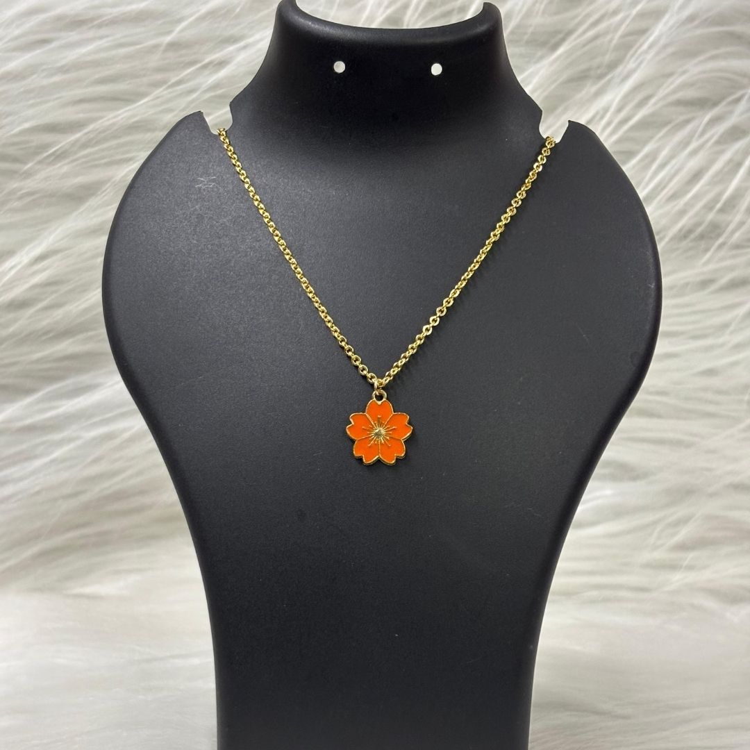 High Quality Gold Plated Sunlit Bloom Enamel Pendant
