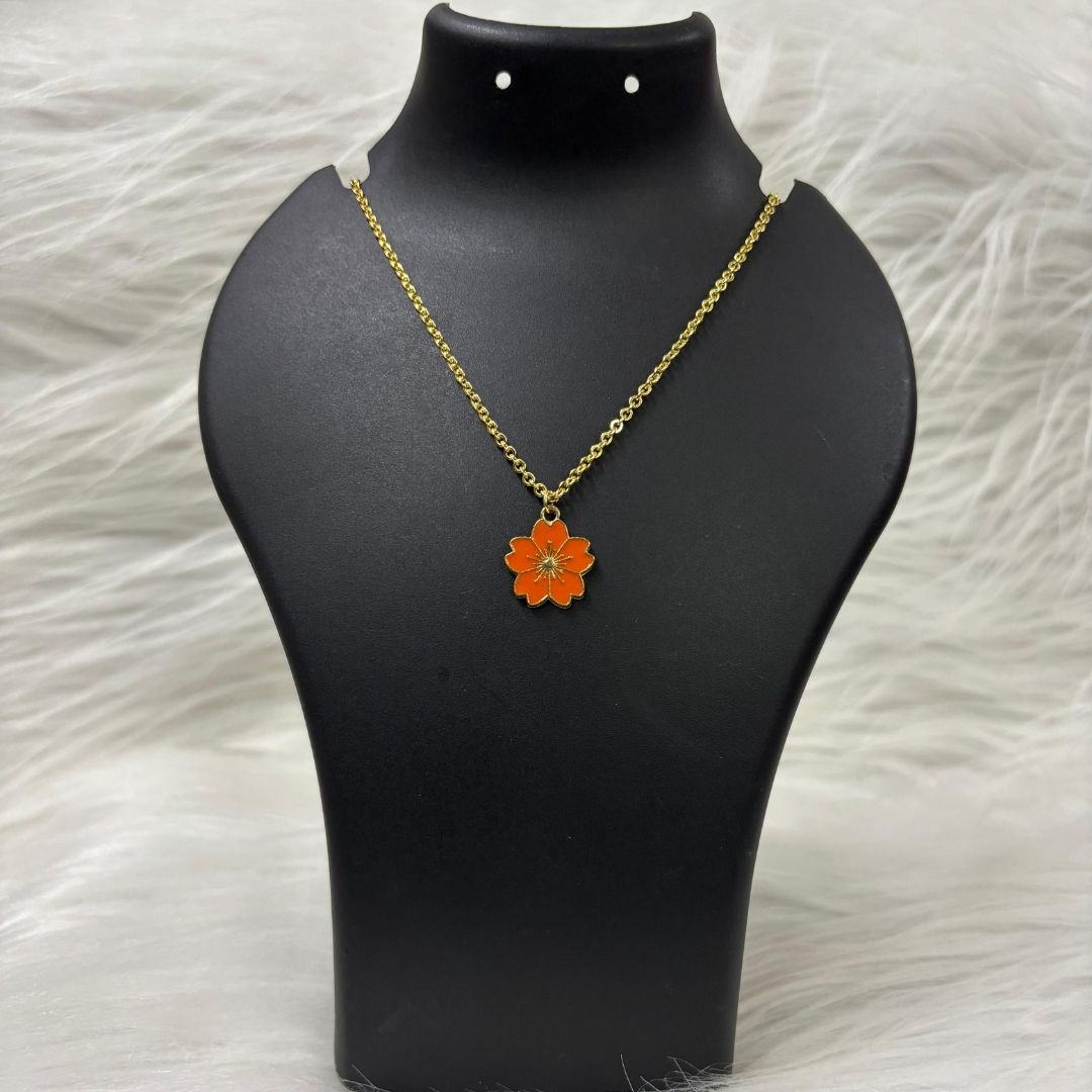 High Quality Gold Plated Sunlit Bloom Enamel Pendant