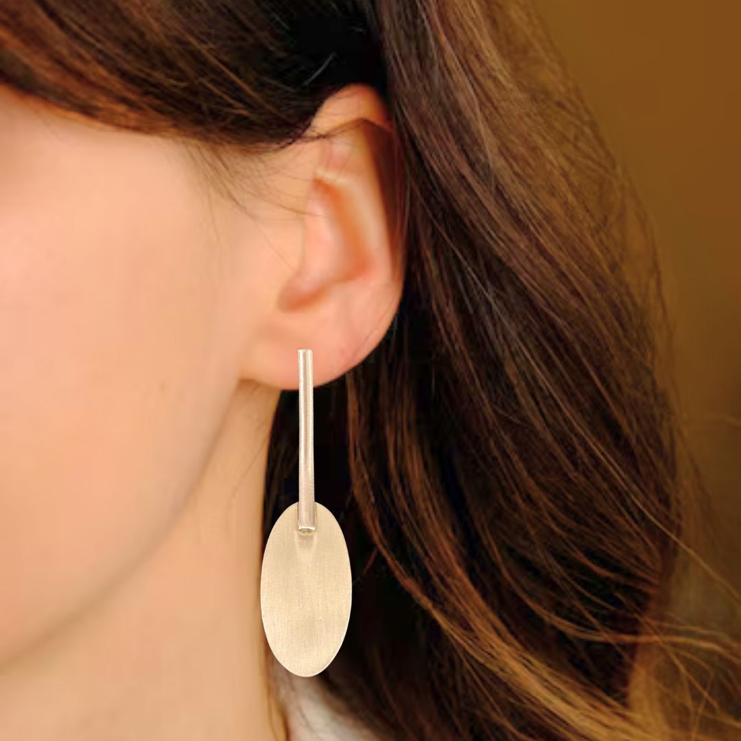 High-Quality Matte Gold-Plated Minimalist Dangle Earring