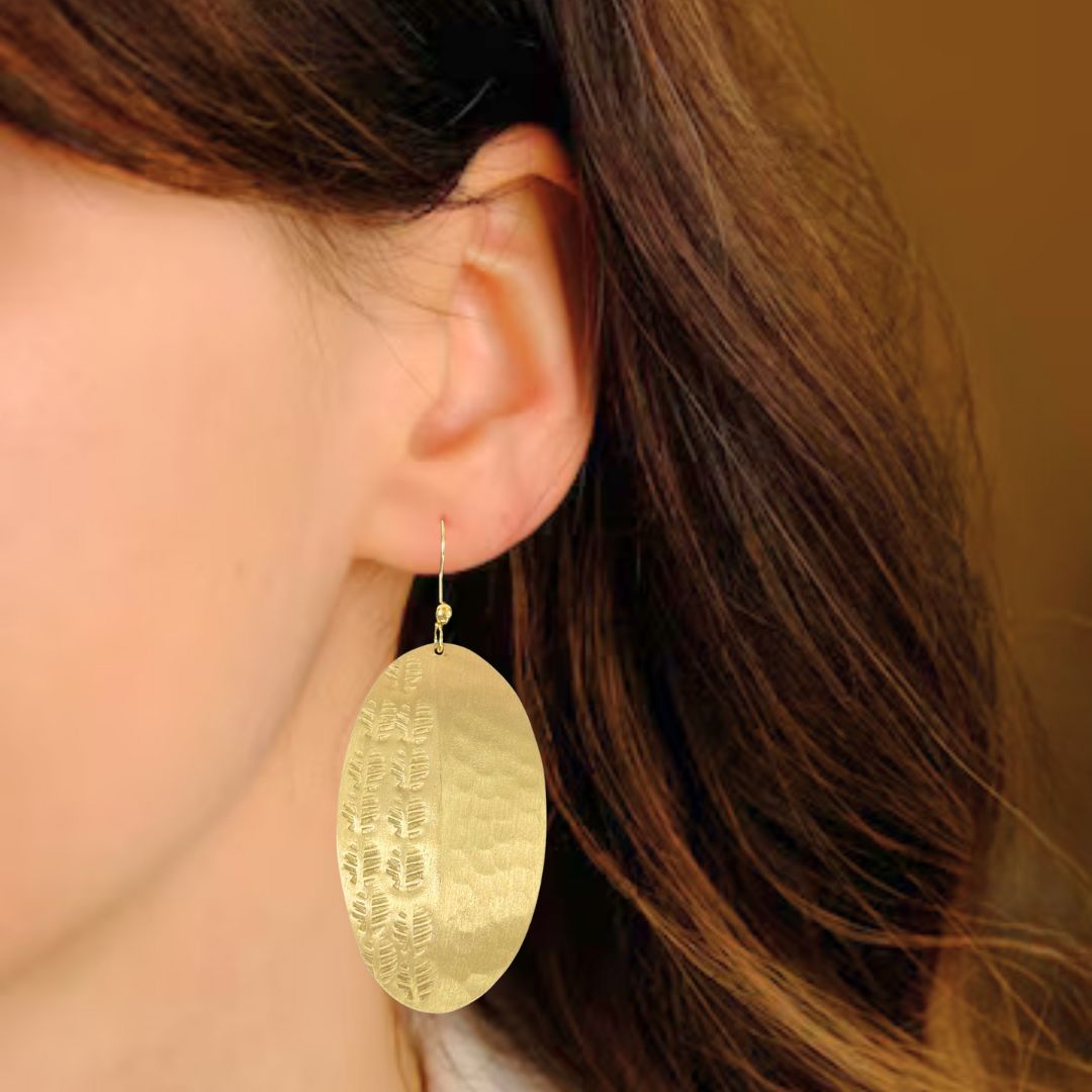 High-Quality Gold-Plated Dangle Earrings with Hook Closure