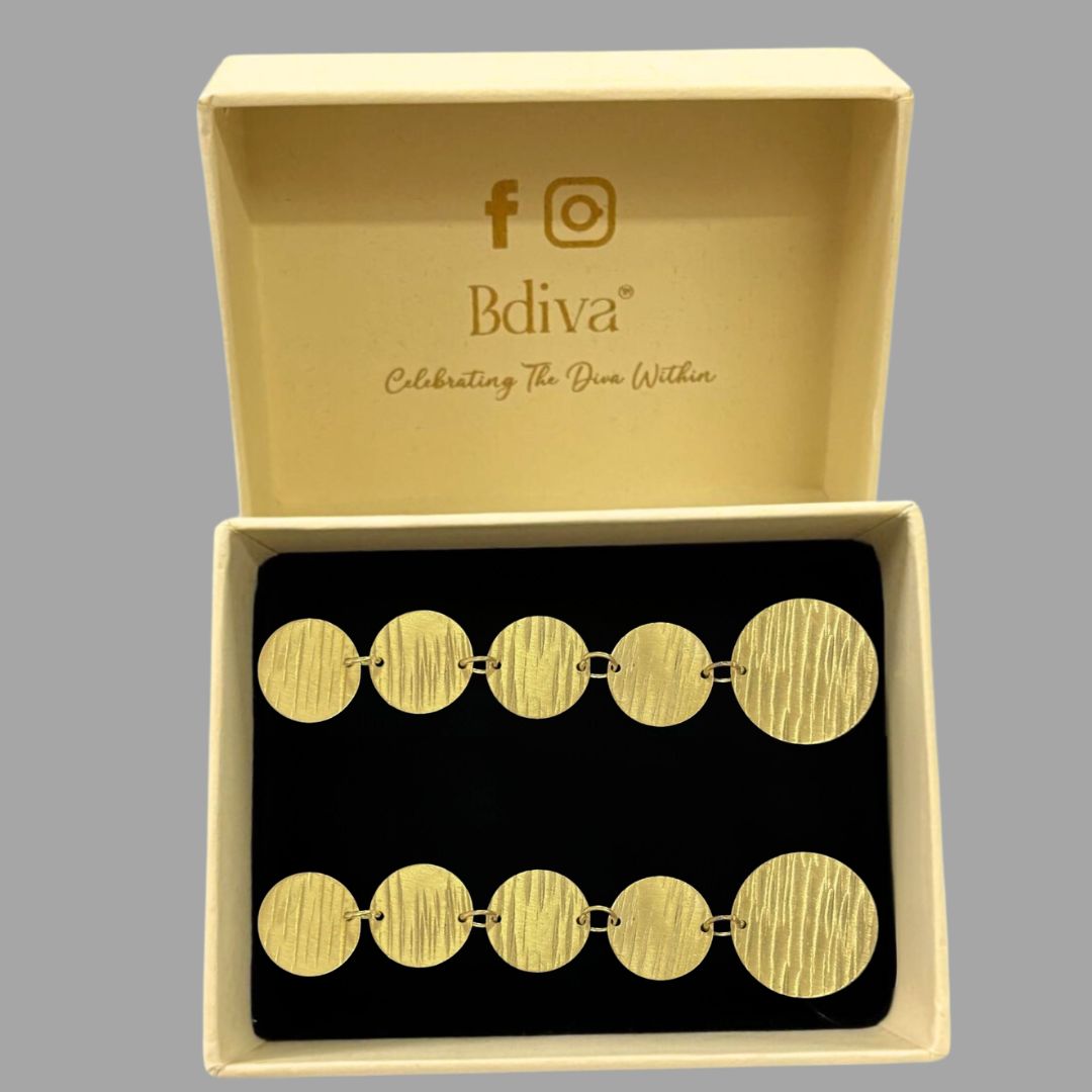 High-Quality Gold-Plated Moon Disc Dangle Earrings