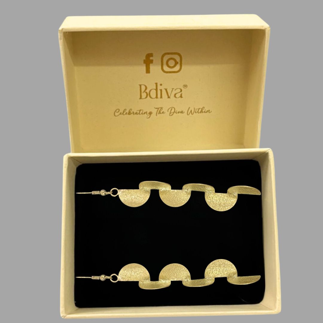 High-Quality Gold-Plated Semi-Circle Drop Earrings