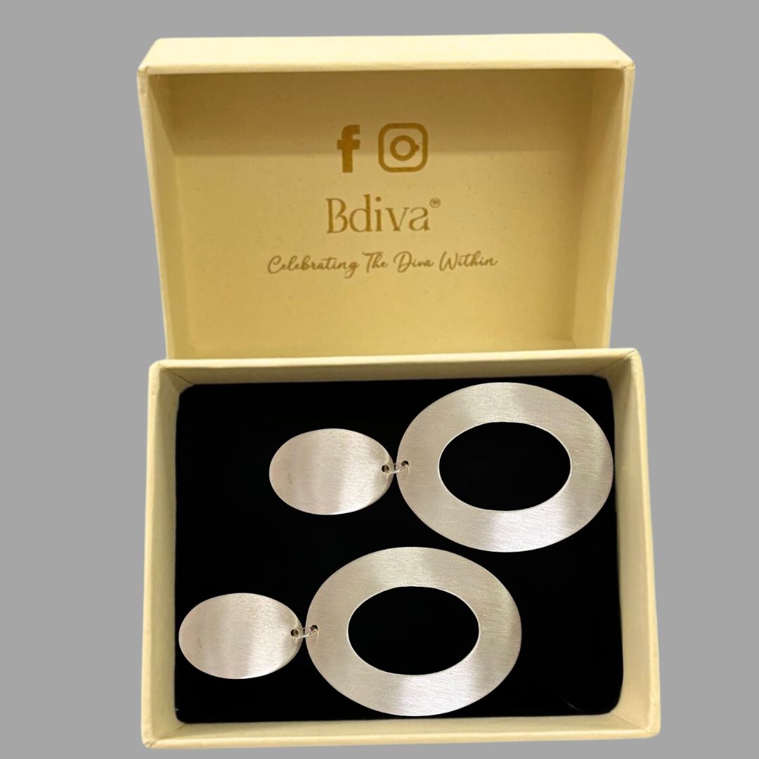 High-Quality Gold-Plated Double Oval Dangle Earrings