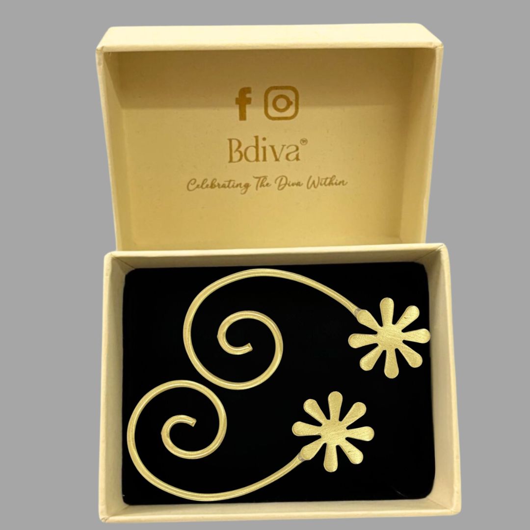 High-Quality Gold-Plated Bloom Spiral Drop Earrings