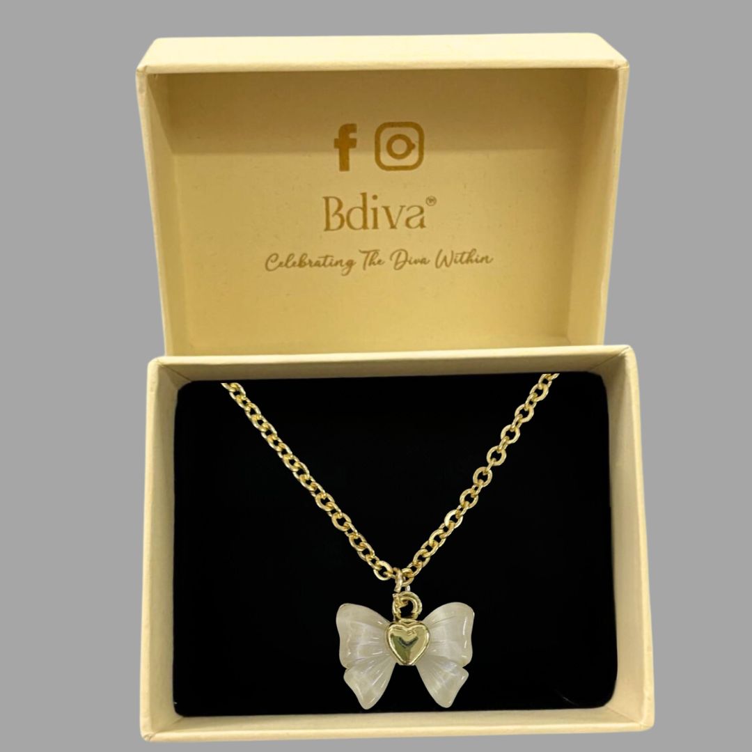 High Quality Gold Plated Ivory Grace Butterfly Chain Pendant