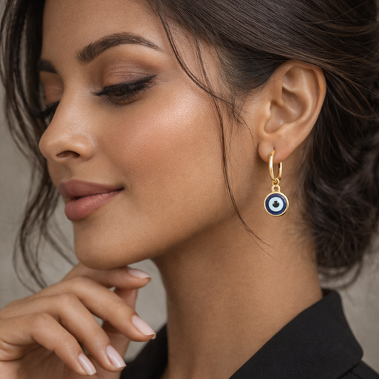 Bdiva Handmade 18K Gold-Plated Evil Eye Earrings
