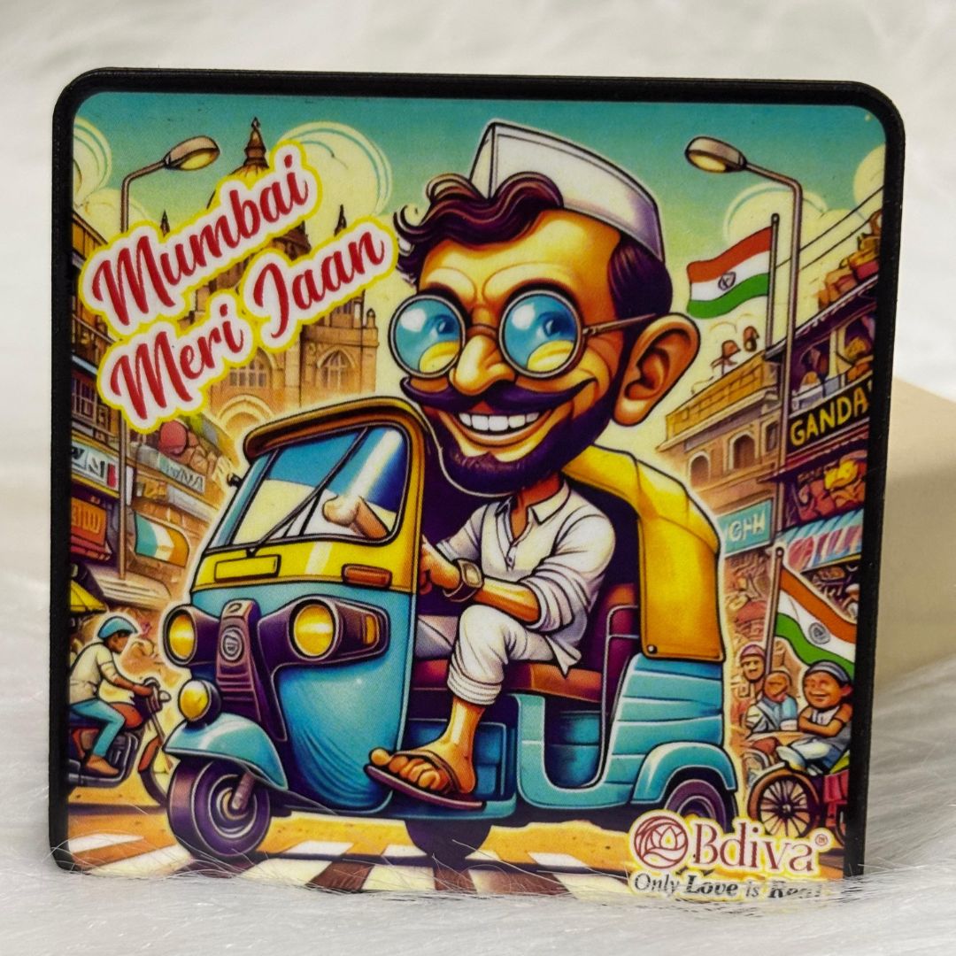 Mumbai Vibes: Meri Jaan in Every Lane - Souvenir Wooden Fridge Magnet