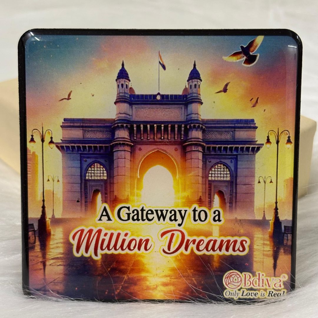 Gateway of India: A Million Dreams Begin Here - Souvenir Wooden Fridge Magnet