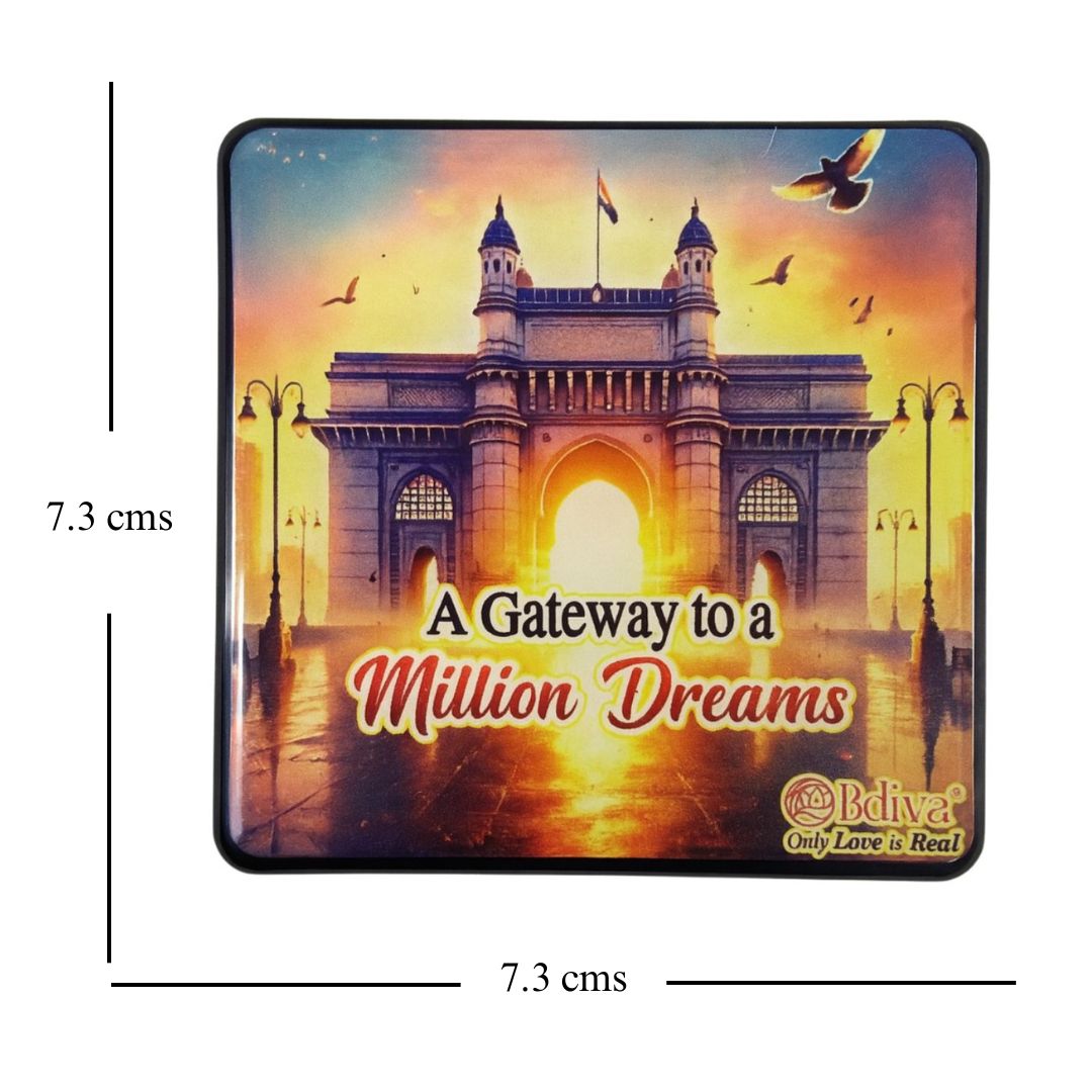 Gateway of India: A Million Dreams Begin Here - Souvenir Wooden Fridge Magnet