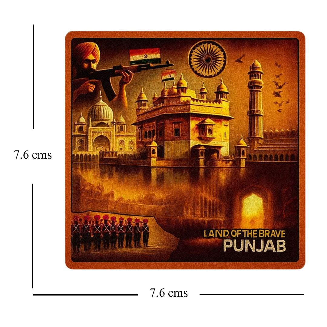 Punjab Pride: Heritage & Honor - Souvenir Wooden Magnet