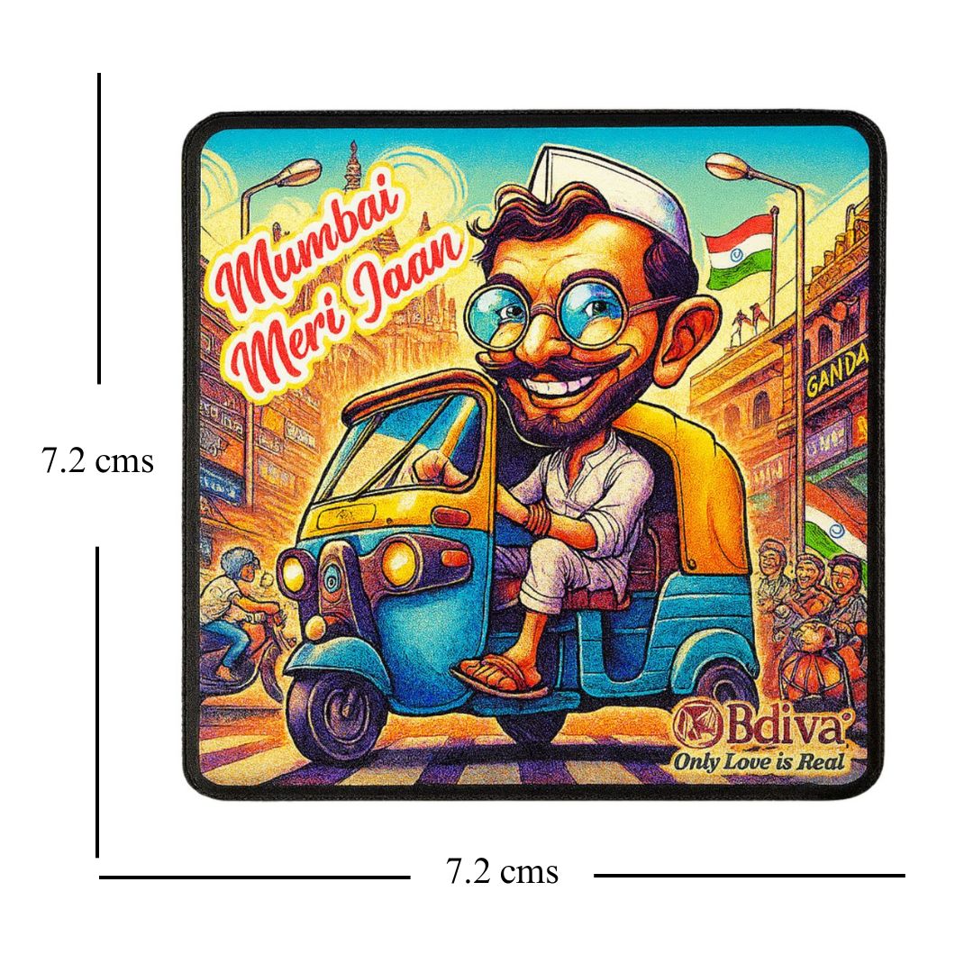Mumbai Vibes: Meri Jaan in Every Lane - Souvenir Wooden Fridge Magnet