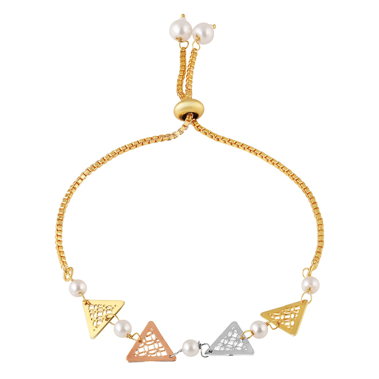 Bdiva 18K Gold Plated Light Weight Triangle Bracelet