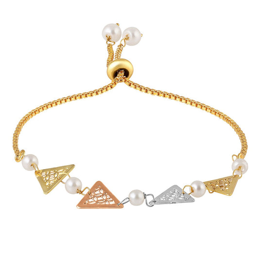 Bdiva 18K Gold Plated Light Weight Triangle Bracelet