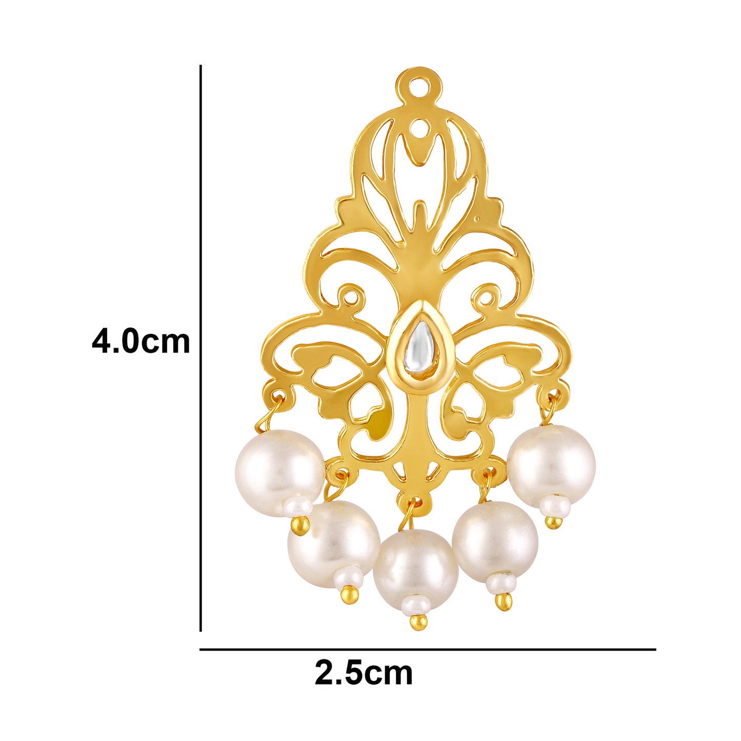 BDiva 18k Gold Plated Pearl Drop Lightweight Earrings