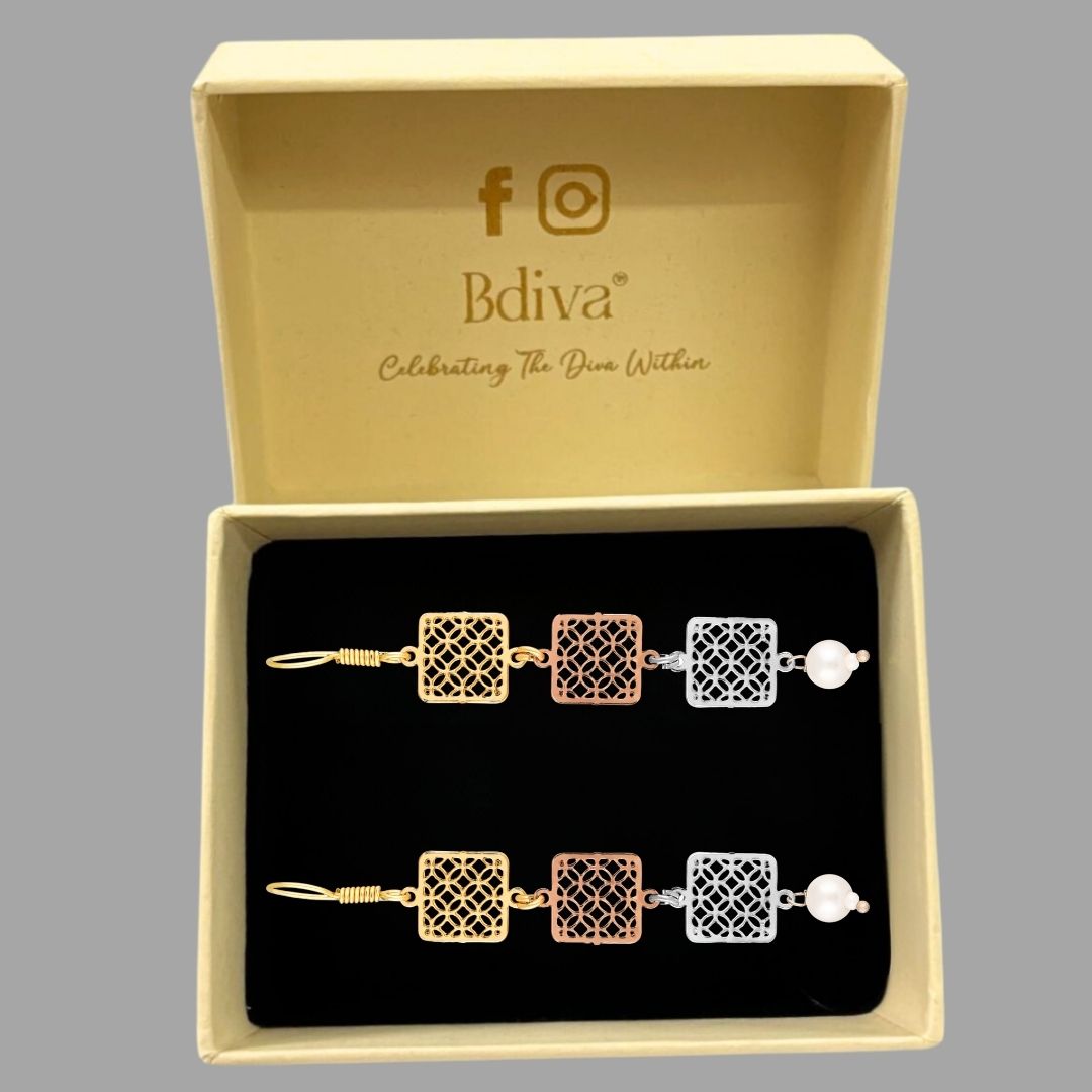 Bdiva 18K Gold Plated Light Weight Danglers.