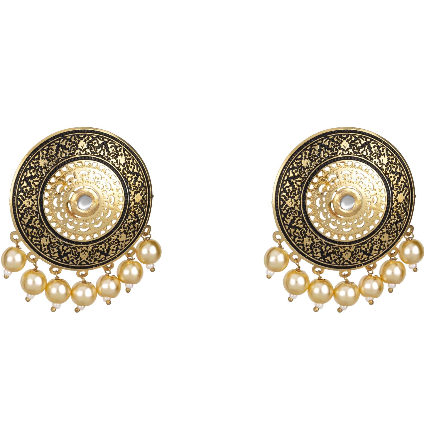 Bdiva 18K Gold Plated Enamelled Stud Earrings.