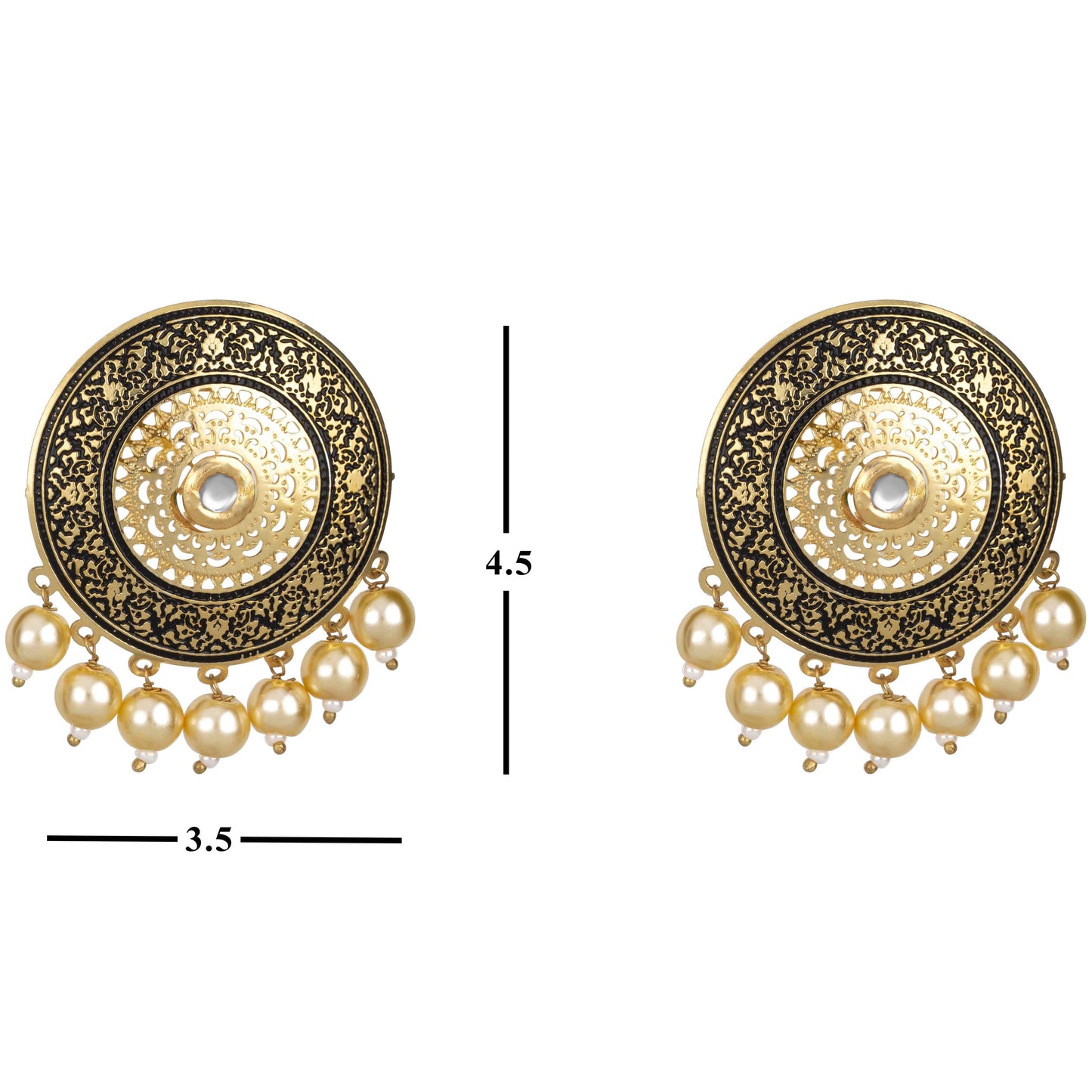 Bdiva 18K Gold Plated Enamelled Stud Earrings.