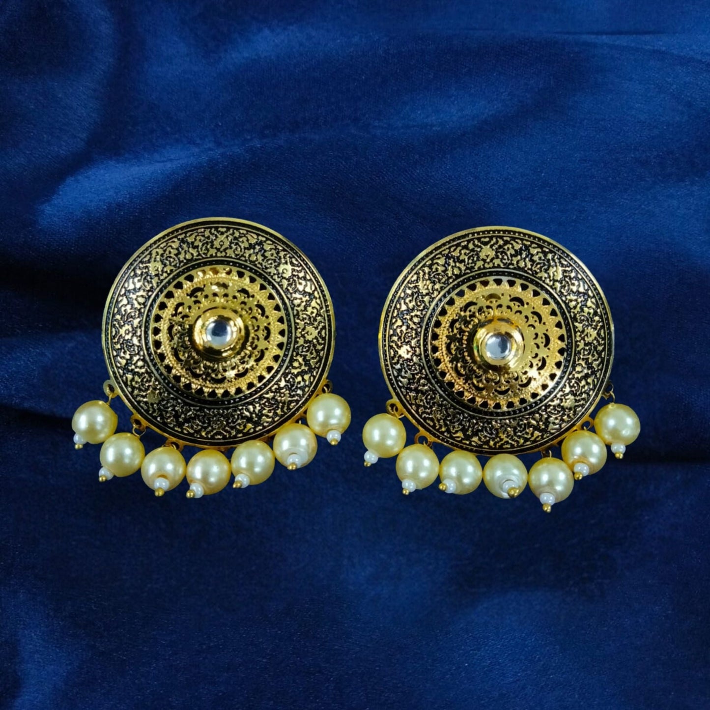 Bdiva 18K Gold Plated Enamelled Stud Earrings.
