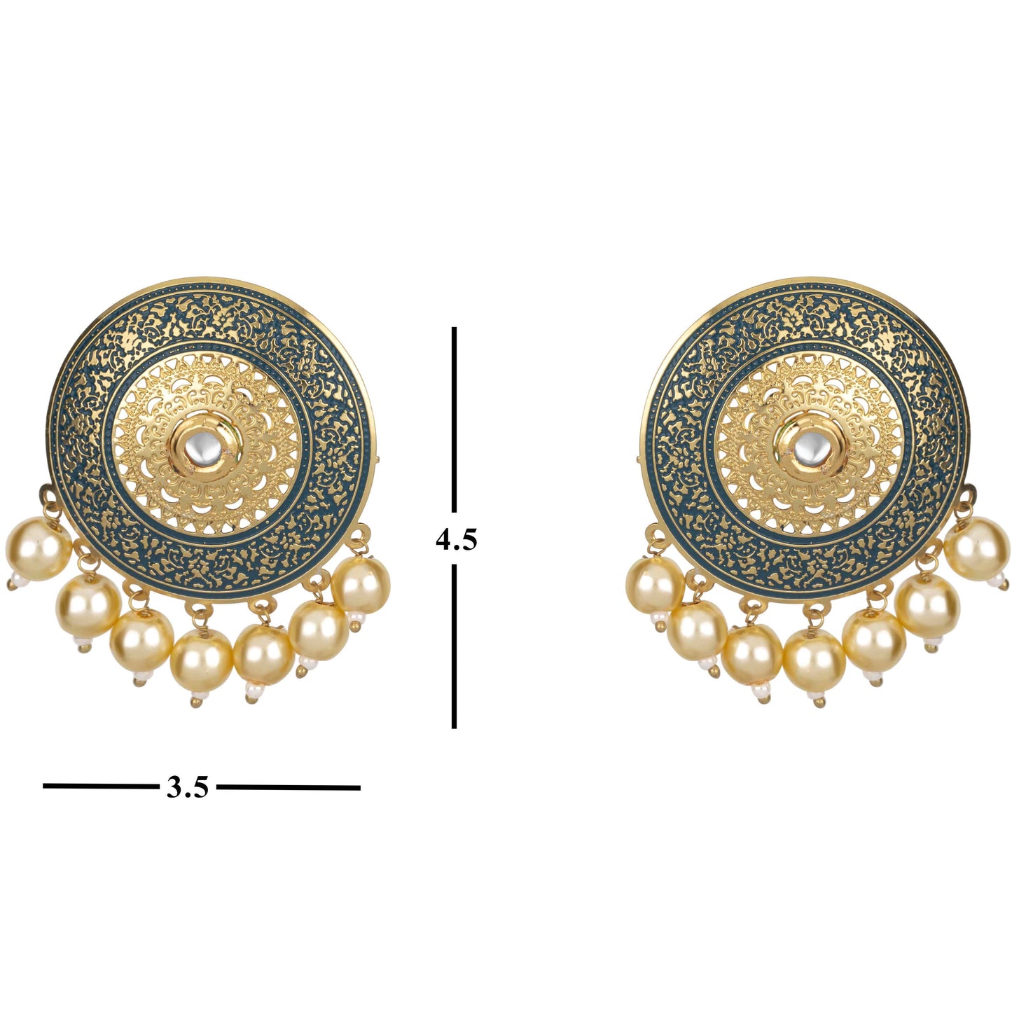 Bdiva 18K Gold Plated Enamelled Stud Earrings.