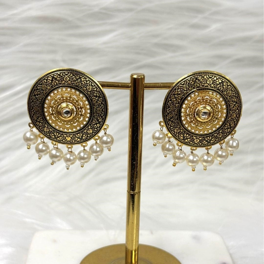 Bdiva 18K Gold Plated Enamelled Stud Earrings.