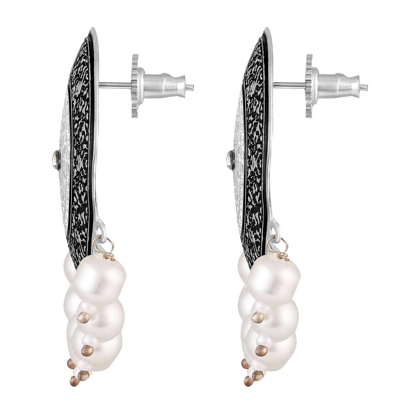 Bdiva 18K Rhodium Plated Enamelled Stud Earrings.