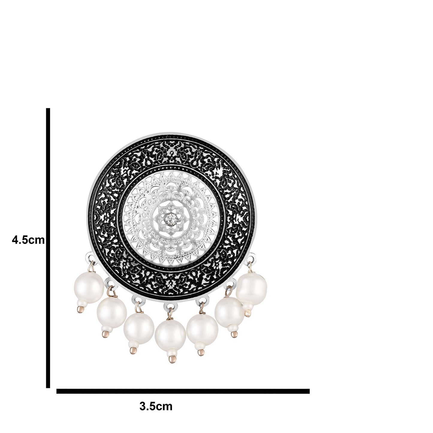 Bdiva 18K Rhodium Plated Enamelled Stud Earrings.
