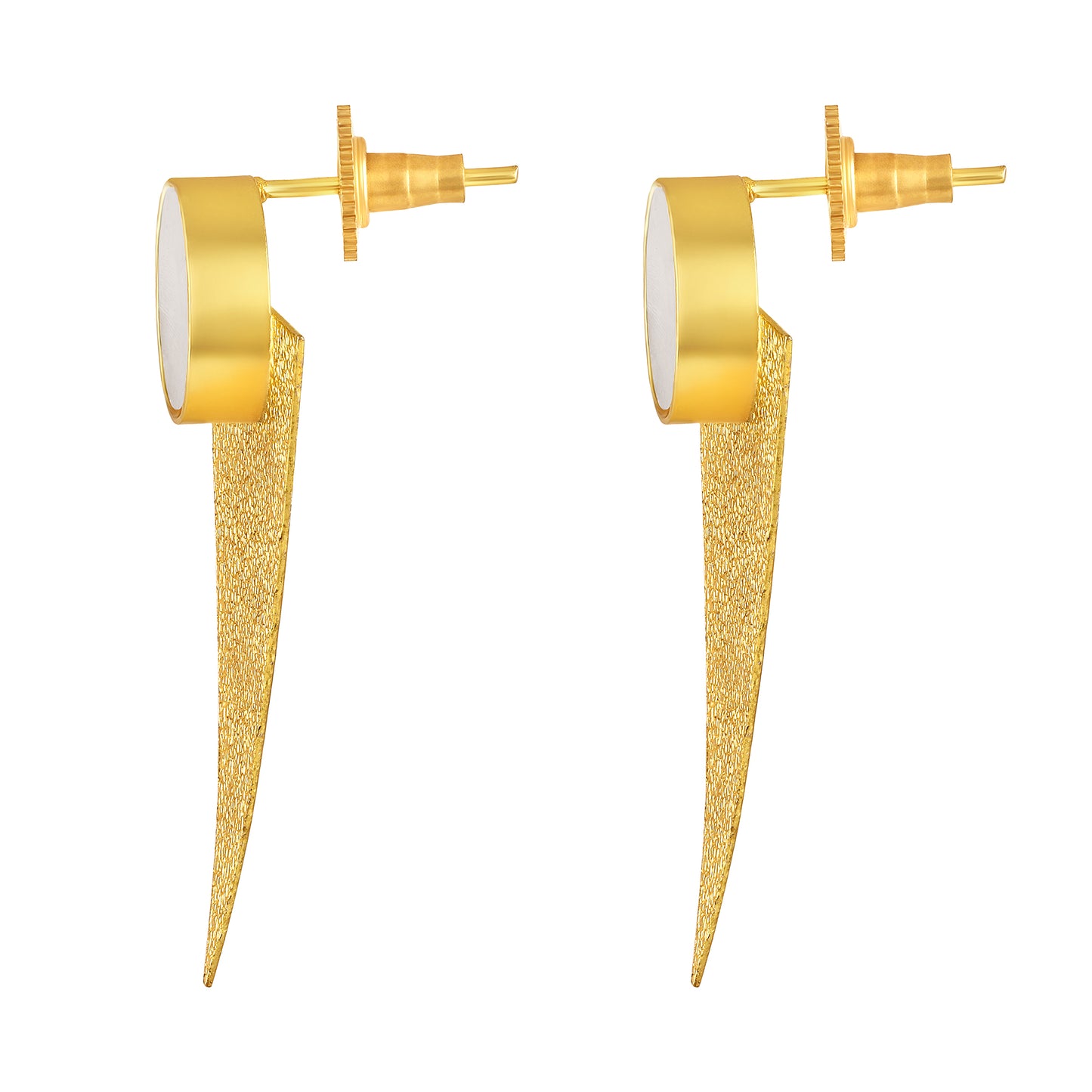 BDiva18k Gold Plated Mother Of Pearl Geometric Gold Statement Earrings