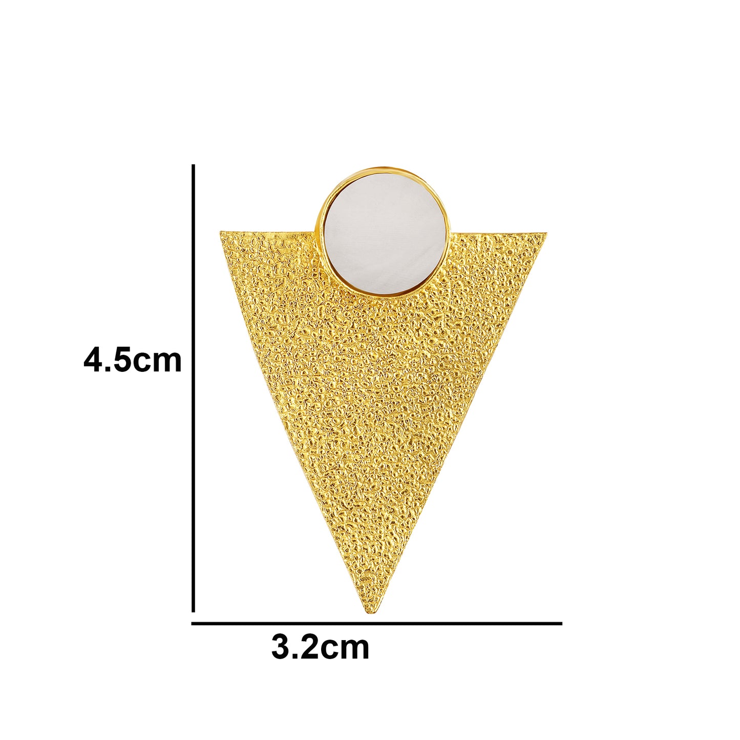 BDiva18k Gold Plated Mother Of Pearl Geometric Gold Statement Earrings