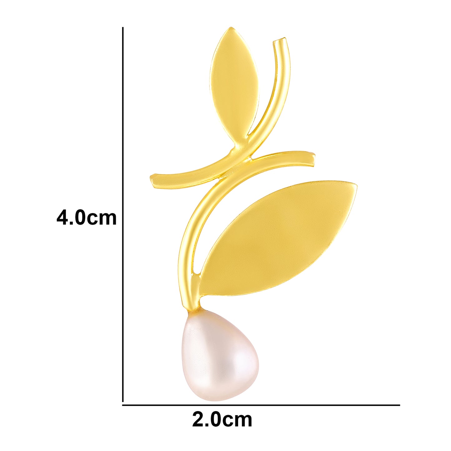 Bdiva 18K Gold Plated Leaf Pearl Drop Earrings with a Redefine Modern Elegance