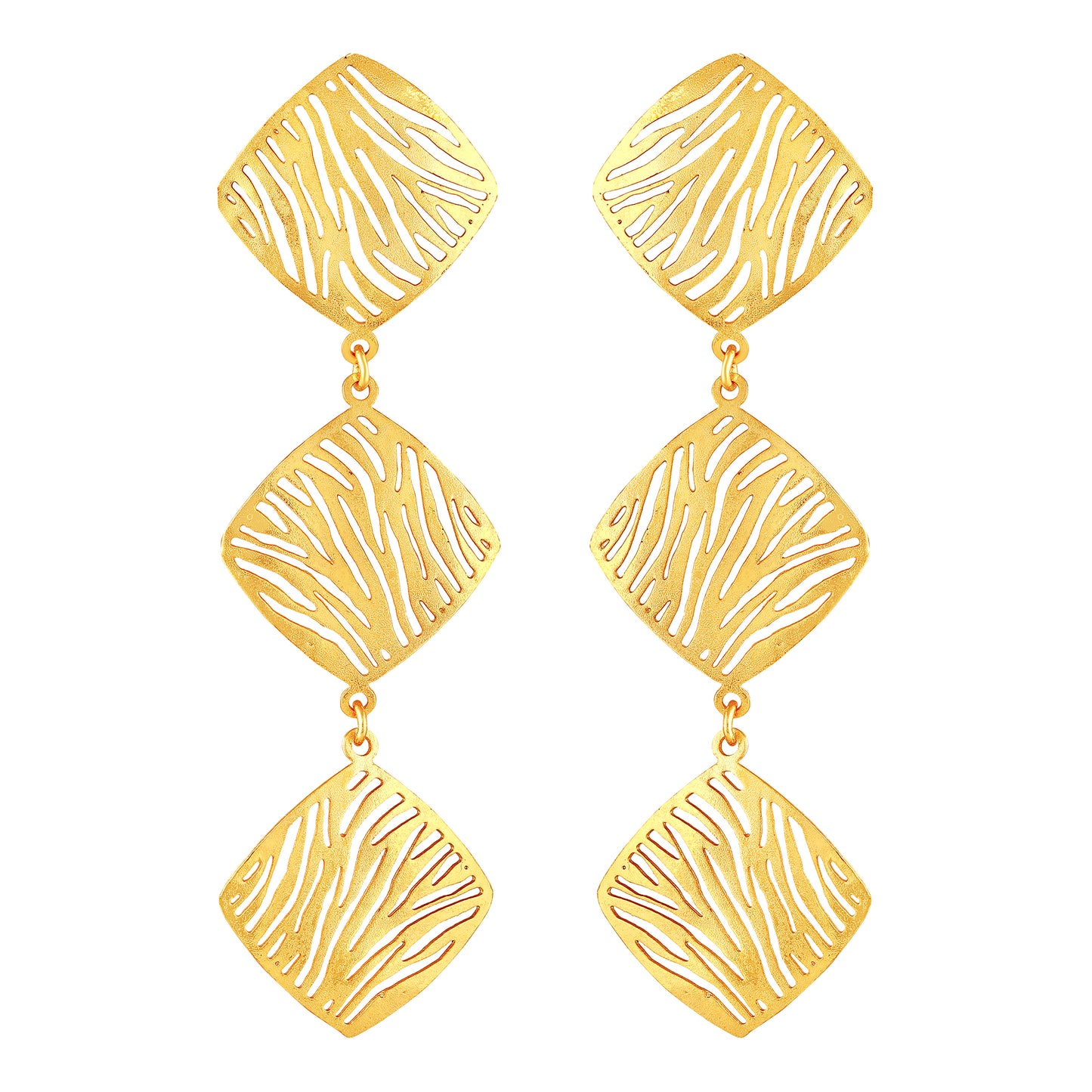 Bdiva 18K Gold Plated Cut-Out Dangle with a Exquisite Geometric Design