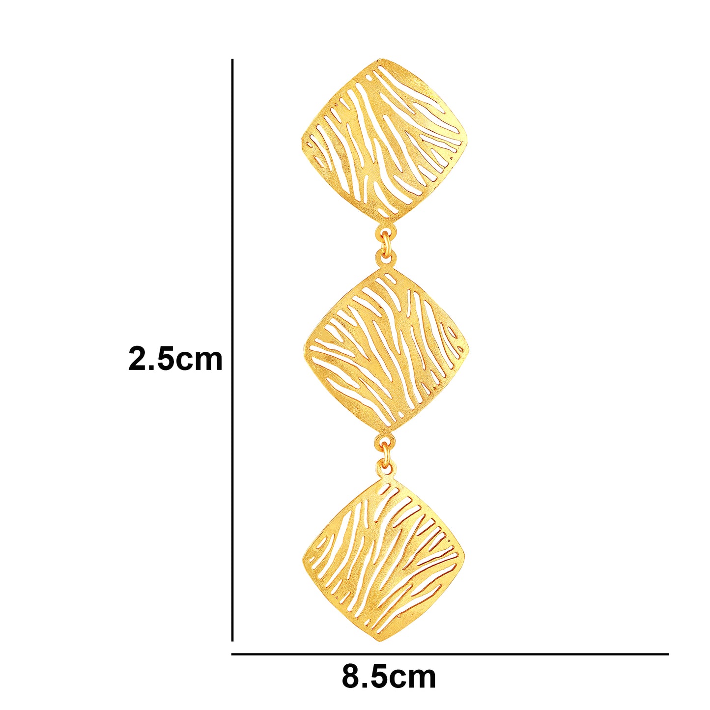 Bdiva 18K Gold Plated Cut-Out Dangle with a Exquisite Geometric Design