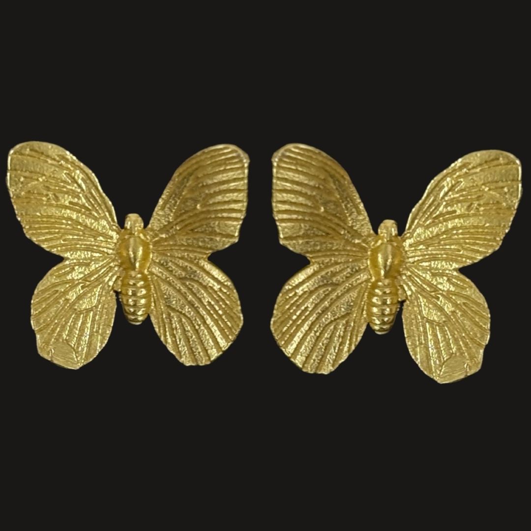 High-Quality Gold-Plated Butterfly Stud Earrings