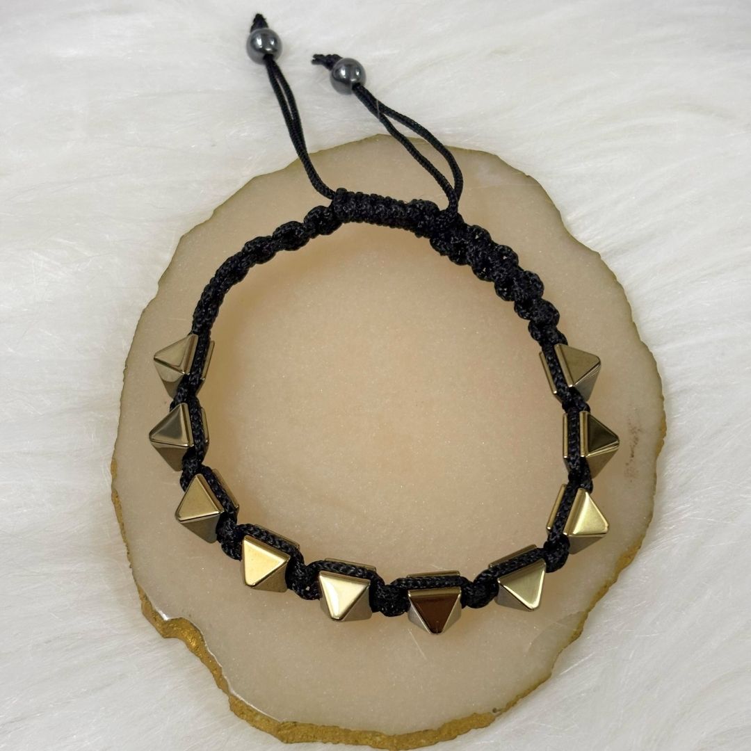 BDiva 18k Gold Plated Pyramid Spike Power Bracelet Elevate Your Bold Style