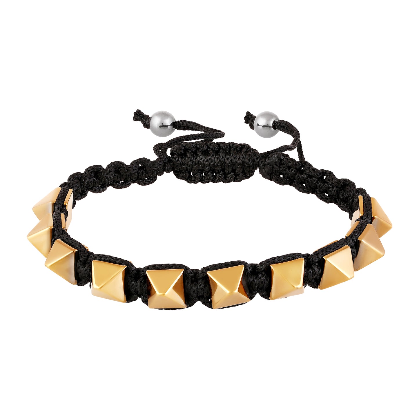 BDiva 18k Gold Plated Pyramid Spike Power Bracelet Elevate Your Bold Style