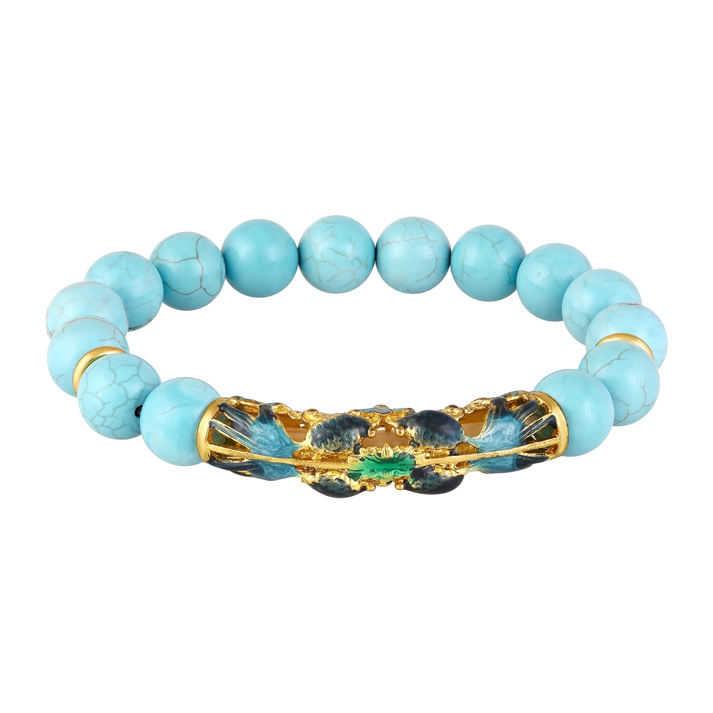 BDiva 18k Gold Plated Turquoise Glory Bracelet with a Touch of Timeless Elegance