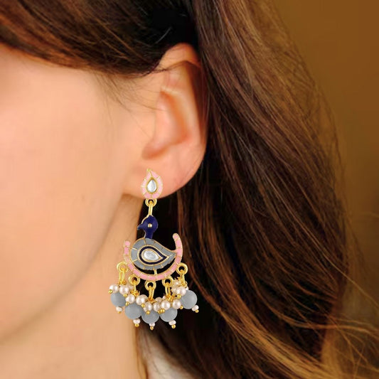 Gold Plated Peacock Earrings