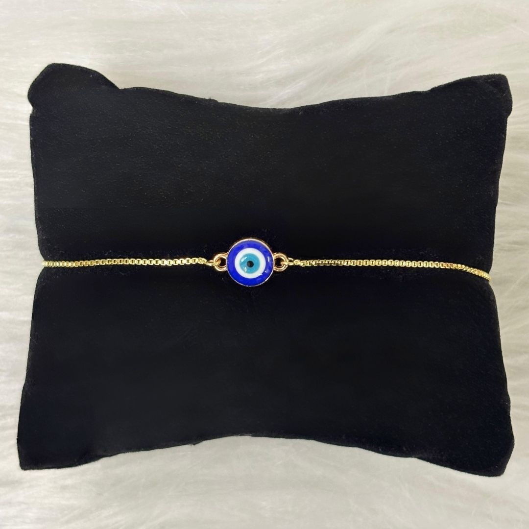 Bdiva Classic Round High Quality Gold-Plated Evil Eye Adjustable Bracelet