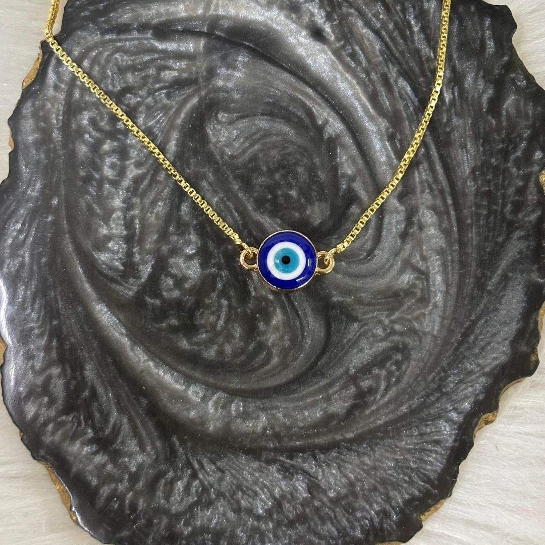 Bdiva Classic Round High Quality Gold-Plated Evil Eye Adjustable Bracelet