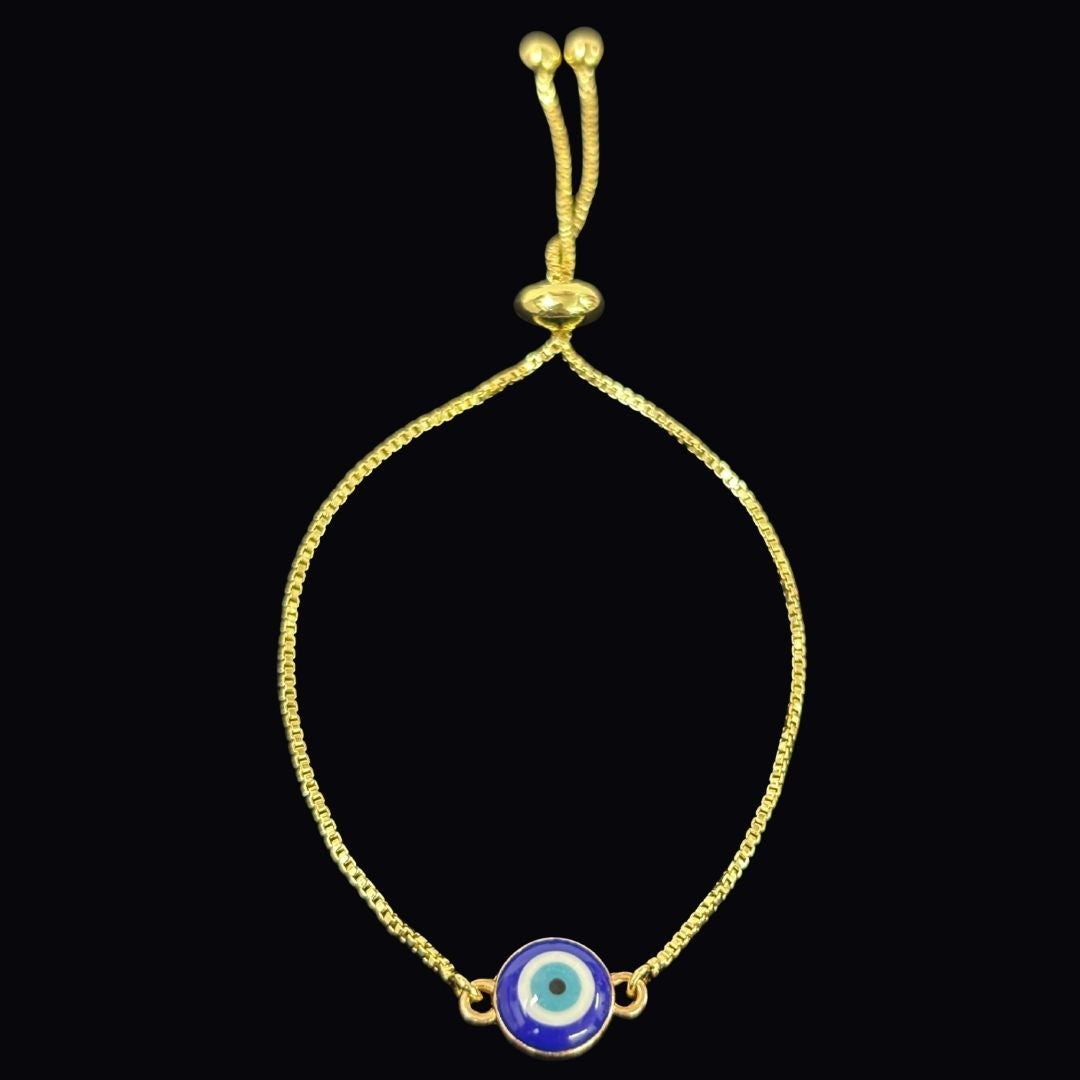 Bdiva Classic Round High Quality Gold-Plated Evil Eye Adjustable Bracelet