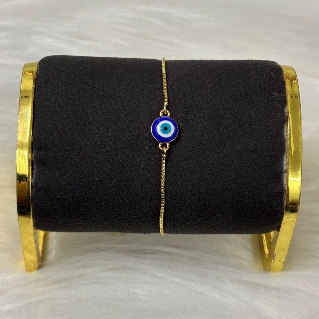 Bdiva Classic Round High Quality Gold-Plated Evil Eye Adjustable Bracelet