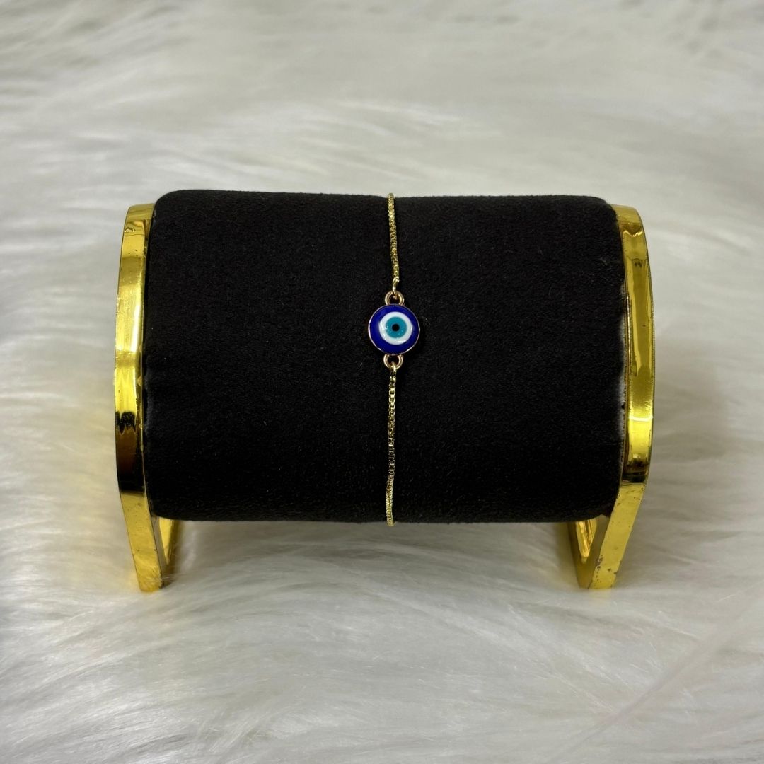 Bdiva Classic Round High Quality Gold-Plated Evil Eye Adjustable Bracelet