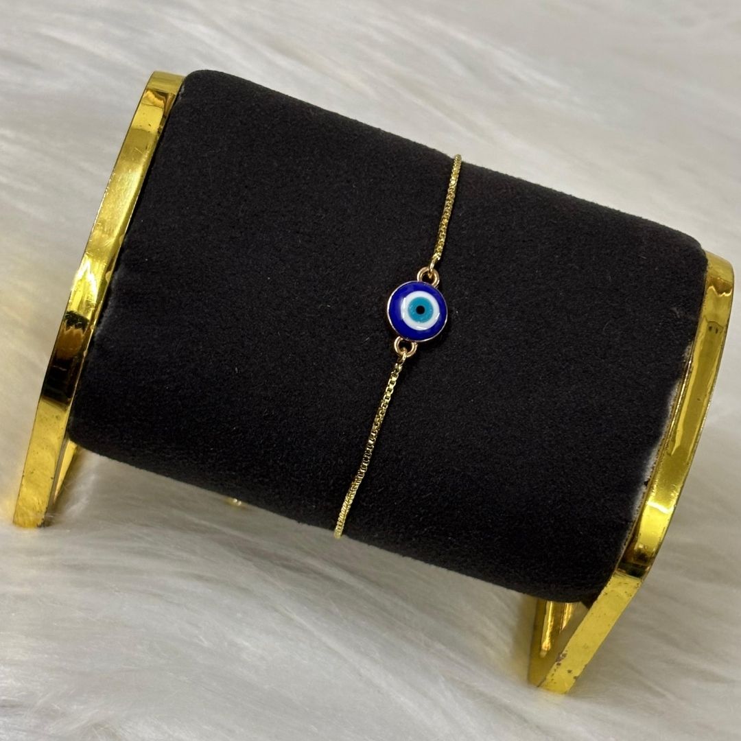 Bdiva Classic Round High Quality Gold-Plated Evil Eye Adjustable Bracelet