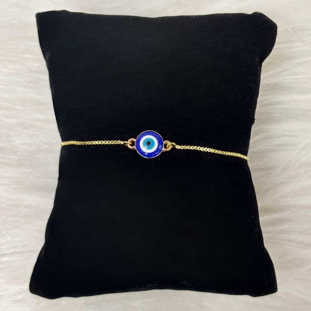 Bdiva Classic Round High Quality Gold-Plated Evil Eye Adjustable Bracelet