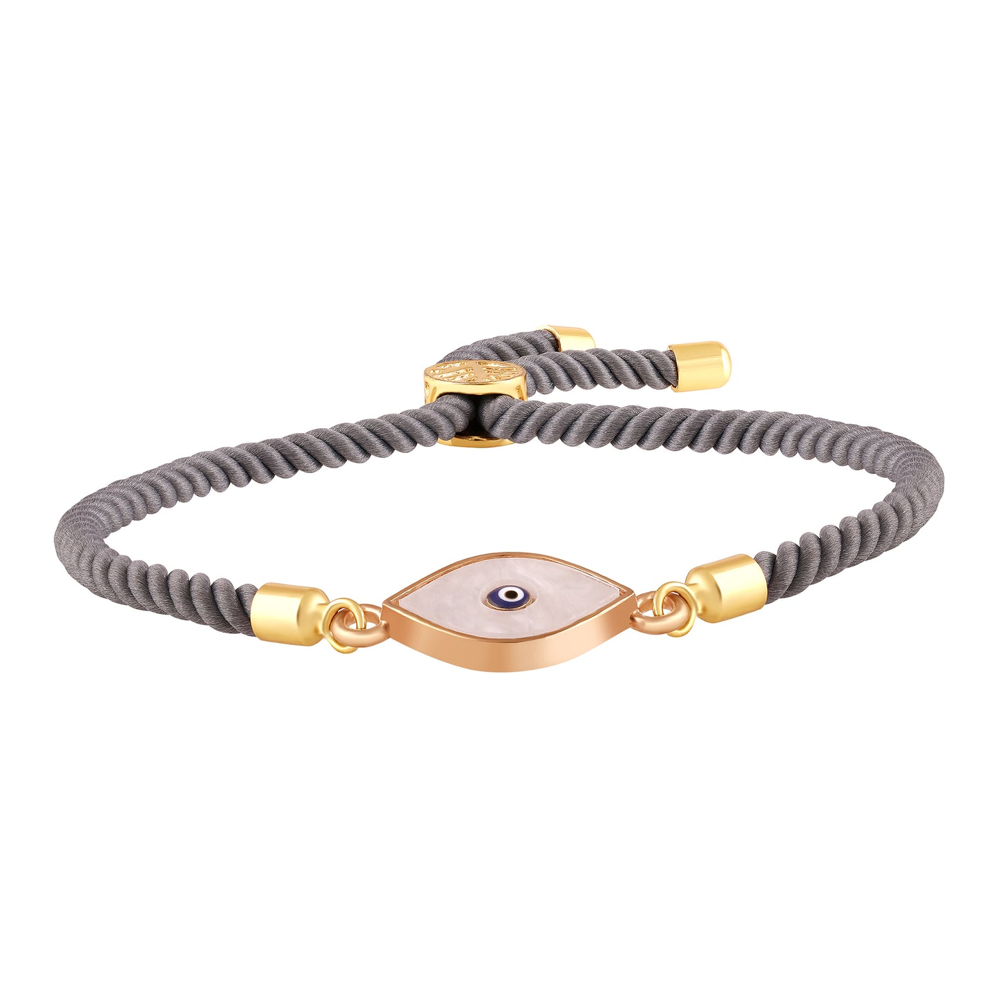 Bdiva Handcrafted Round 18k Gold-Plated Evil Eye Adjustable Bracelet