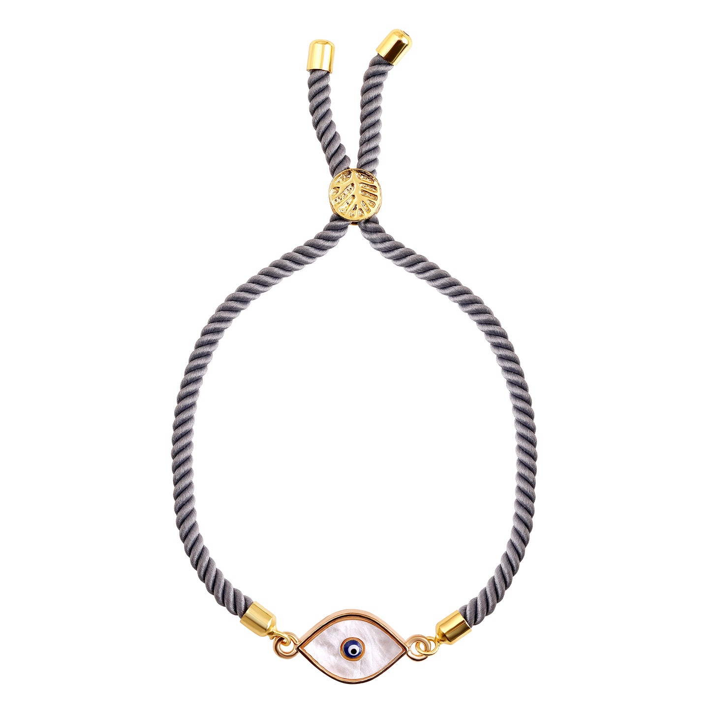 Bdiva Handcrafted Round 18k Gold-Plated Evil Eye Adjustable Bracelet