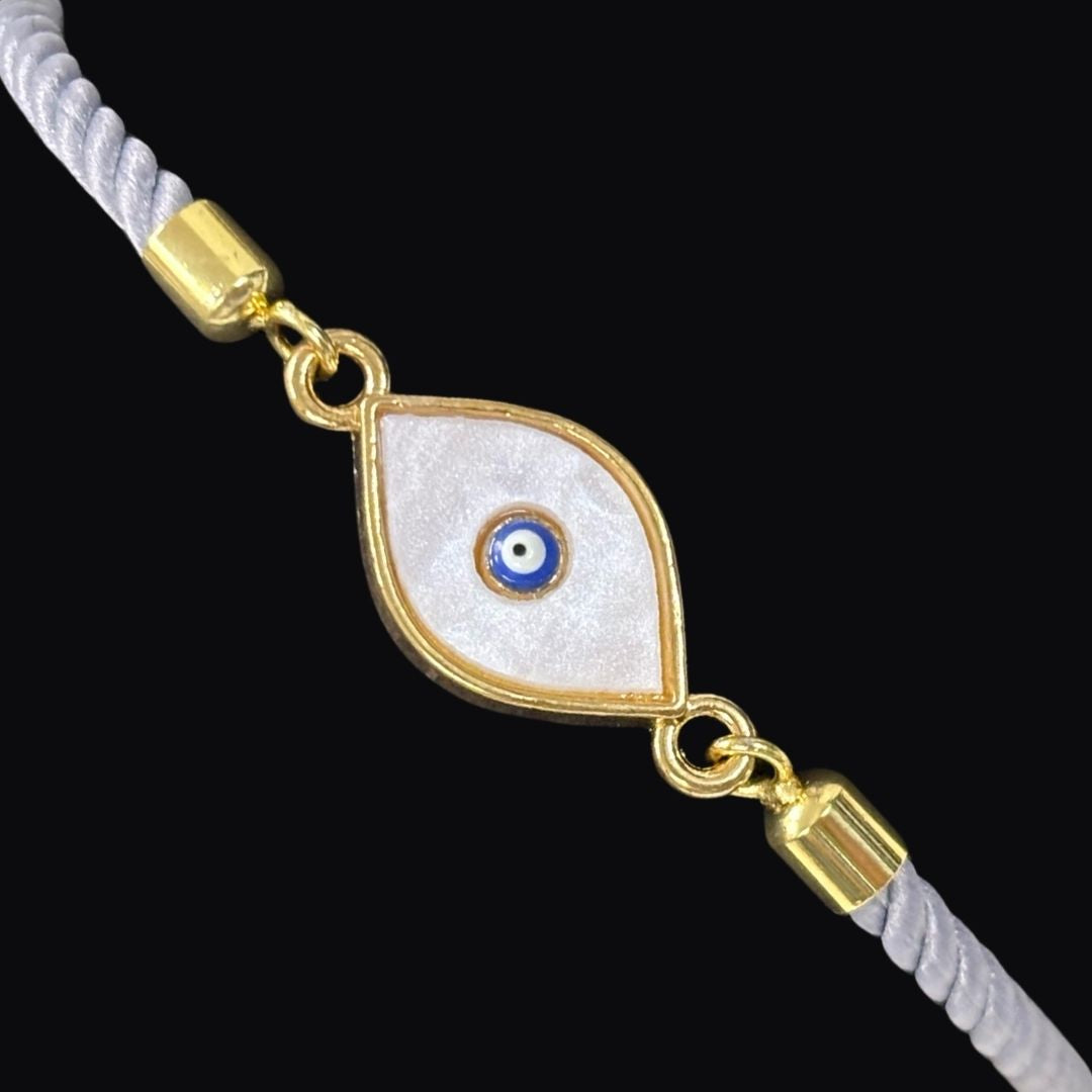 Bdiva Handcrafted Round 18k Gold-Plated Evil Eye Adjustable Bracelet