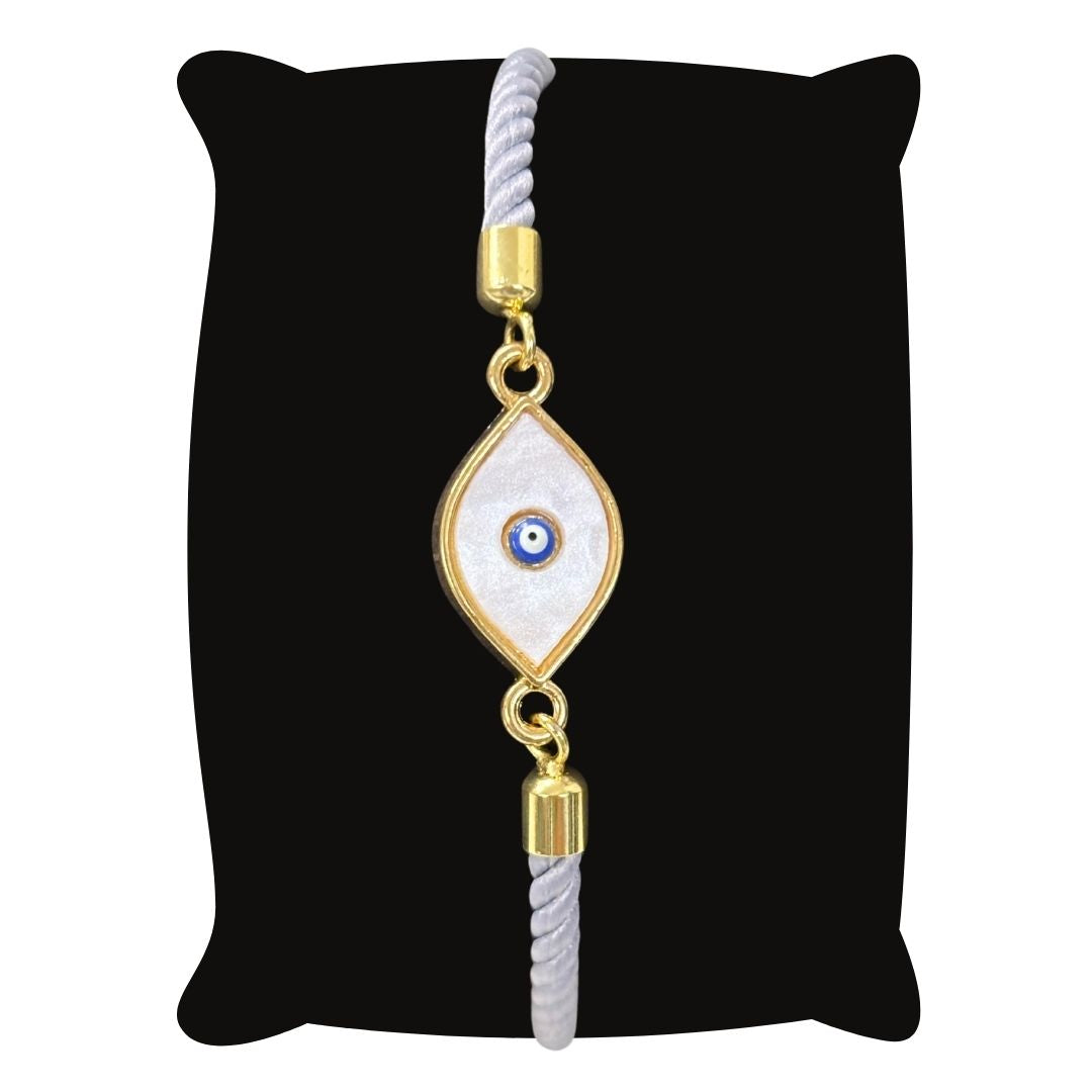 Bdiva Handcrafted Round 18k Gold-Plated Evil Eye Adjustable Bracelet