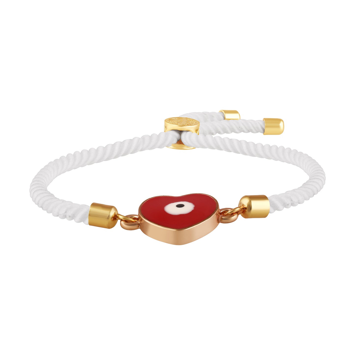 Bdiva Handcrafted Heart 18k Gold-Plated Evil Eye Adjustable Bracelet